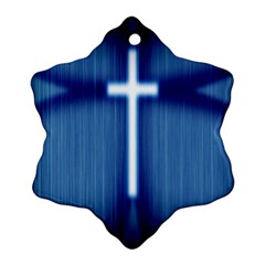 Blue Cross Christian Ornament (Snowflake)