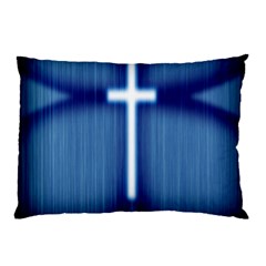 Blue Cross Christian Pillow Case (Two Sides)