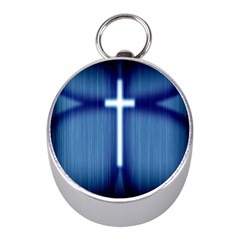 Blue Cross Christian Mini Silver Compasses