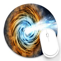 A Blazar Jet In The Middle Galaxy Appear Especially Bright Round Mousepads by Mariart