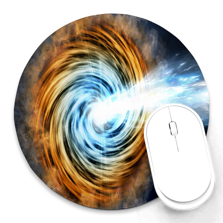 A Blazar Jet In The Middle Galaxy Appear Especially Bright Round Mousepads