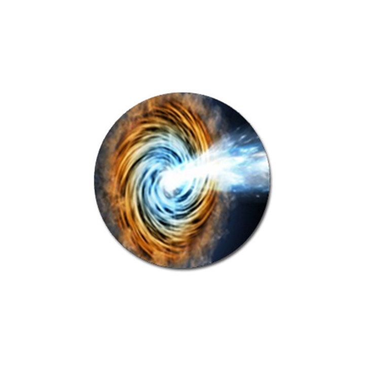 A Blazar Jet In The Middle Galaxy Appear Especially Bright Golf Ball Marker