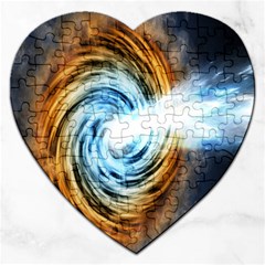 A Blazar Jet In The Middle Galaxy Appear Especially Bright Jigsaw Puzzle (heart) by Mariart