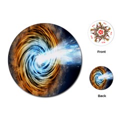 A Blazar Jet In The Middle Galaxy Appear Especially Bright Playing Cards (round)  by Mariart