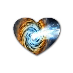 A Blazar Jet In The Middle Galaxy Appear Especially Bright Heart Coaster (4 Pack)  by Mariart