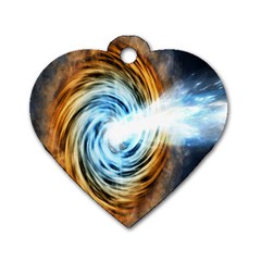 A Blazar Jet In The Middle Galaxy Appear Especially Bright Dog Tag Heart (one Side) by Mariart