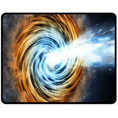 A Blazar Jet In The Middle Galaxy Appear Especially Bright Fleece Blanket (medium) 