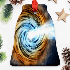 A Blazar Jet In The Middle Galaxy Appear Especially Bright Bell Ornament (two Sides) by Mariart