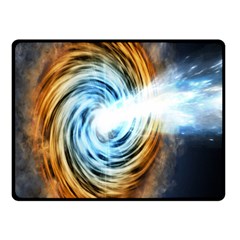 A Blazar Jet In The Middle Galaxy Appear Especially Bright Double Sided Fleece Blanket (small) 