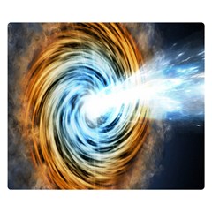 A Blazar Jet In The Middle Galaxy Appear Especially Bright Double Sided Flano Blanket (small)  by Mariart