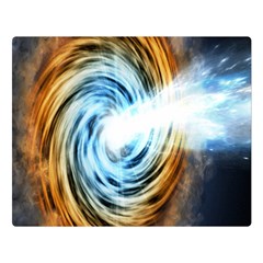 A Blazar Jet In The Middle Galaxy Appear Especially Bright Double Sided Flano Blanket (large)  by Mariart