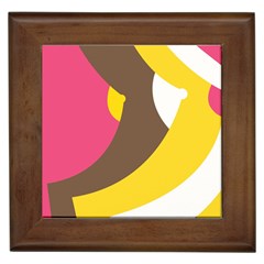 Breast Pink Brown Yellow White Rainbow Framed Tiles by Mariart