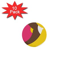 Breast Pink Brown Yellow White Rainbow 1  Mini Buttons (10 Pack)  by Mariart