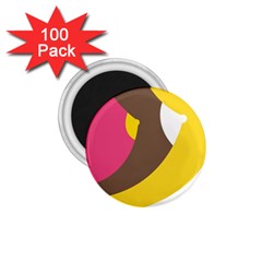 Breast Pink Brown Yellow White Rainbow 1 75  Magnets (100 Pack) 