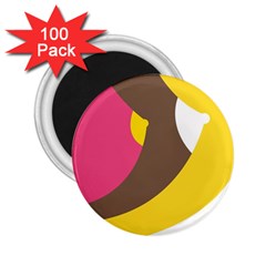 Breast Pink Brown Yellow White Rainbow 2 25  Magnets (100 Pack) 