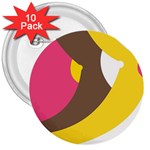 Breast Pink Brown Yellow White Rainbow 3  Buttons (10 pack)  Front