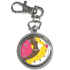 Breast Pink Brown Yellow White Rainbow Key Chain Watches by Mariart