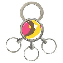 Breast Pink Brown Yellow White Rainbow 3-ring Key Chains by Mariart