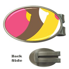 Breast Pink Brown Yellow White Rainbow Money Clips (oval) 