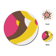 Breast Pink Brown Yellow White Rainbow Playing Cards (round)  by Mariart