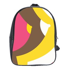 Breast Pink Brown Yellow White Rainbow School Bag (large) by Mariart