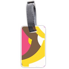 Breast Pink Brown Yellow White Rainbow Luggage Tags (one Side) 