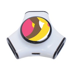 Breast Pink Brown Yellow White Rainbow 3-port Usb Hub by Mariart