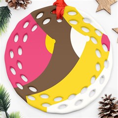 Breast Pink Brown Yellow White Rainbow Ornament (round Filigree)