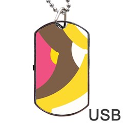 Breast Pink Brown Yellow White Rainbow Dog Tag Usb Flash (one Side)