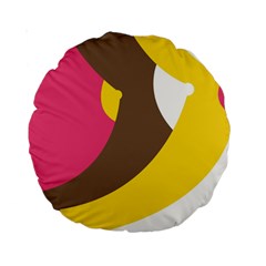 Breast Pink Brown Yellow White Rainbow Standard 15  Premium Round Cushions by Mariart