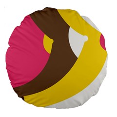 Breast Pink Brown Yellow White Rainbow Large 18  Premium Round Cushions