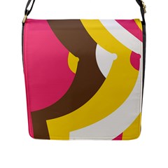 Breast Pink Brown Yellow White Rainbow Flap Messenger Bag (l)  by Mariart