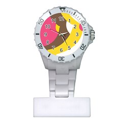 Breast Pink Brown Yellow White Rainbow Plastic Nurses Watch