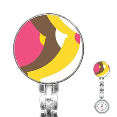 Breast Pink Brown Yellow White Rainbow Stainless Steel Nurses Watch