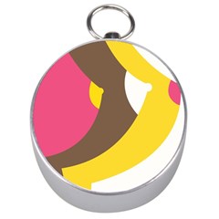 Breast Pink Brown Yellow White Rainbow Silver Compasses by Mariart