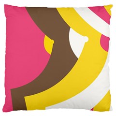 Breast Pink Brown Yellow White Rainbow Large Flano Cushion Case (two Sides)