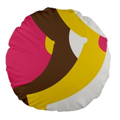 Breast Pink Brown Yellow White Rainbow Large 18  Premium Flano Round Cushions by Mariart