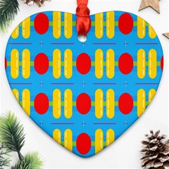 Ovals And Stripes Pattern                            Ornament (heart) by LalyLauraFLM