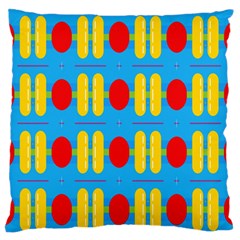 Ovals And Stripes Pattern                      Large Flano Cushion Case (two Sides) by LalyLauraFLM