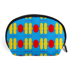 Ovals And Stripes Pattern                            Accessory Pouch by LalyLauraFLM