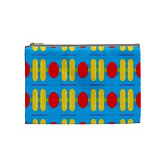 Ovals And Stripes Pattern                            Cosmetic Bag by LalyLauraFLM