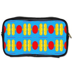 Ovals And Stripes Pattern                            Toiletries Bag (one Side) by LalyLauraFLM