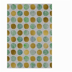 Green And Golden Dots Pattern                            Small Garden Flag by LalyLauraFLM