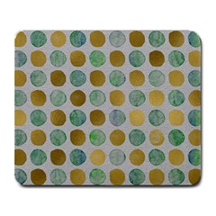 Green And Golden Dots Pattern                            Large Mousepad by LalyLauraFLM