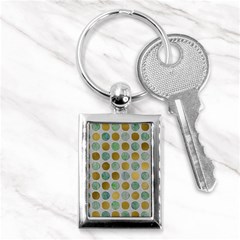 Green And Golden Dots Pattern                            Key Chain (rectangle) by LalyLauraFLM