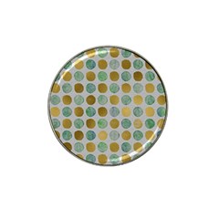 Green And Golden Dots Pattern                            Hat Clip Ball Marker by LalyLauraFLM