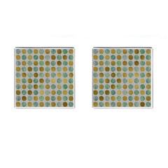 Green And Golden Dots Pattern                            Cufflinks (square) by LalyLauraFLM