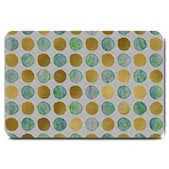 Green And Golden Dots Pattern                            Large Doormat by LalyLauraFLM