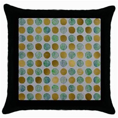 Green And Golden Dots Pattern                            Throw Pillow Case (black) by LalyLauraFLM