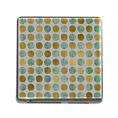 Green And Golden Dots Pattern                            Memory Card Reader (square) by LalyLauraFLM